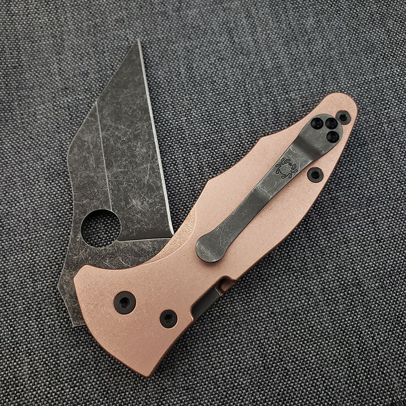 Spyderco PM3 – Leaf Scroll – Laser Engraved Titanium Knife Scales