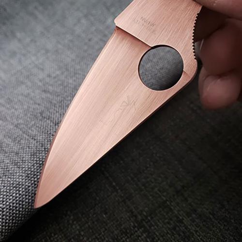 MODIFIED Spyderco Delica 4 - Brushed Copper - Black Handle