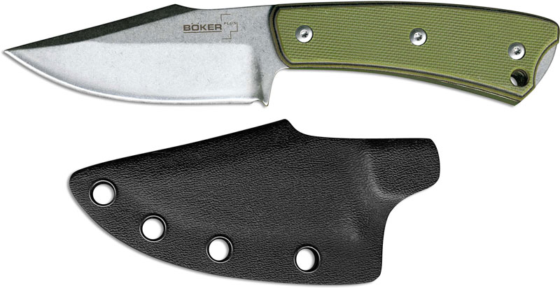Boker Plus Piranha Fixed Blade Knife with OD Green Handle, 02BO005