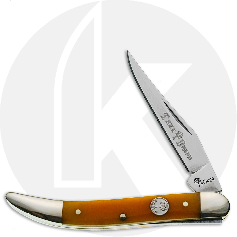 Boker Texas Toothpick Knife 110845 - D2 Steel Blade - Smooth Yellow Bone -  German Import