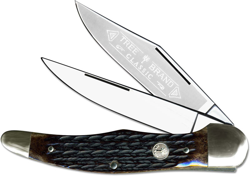 Boker Folding Hunter Knife 112020AB Jigged Appaloosa Bone Solingen