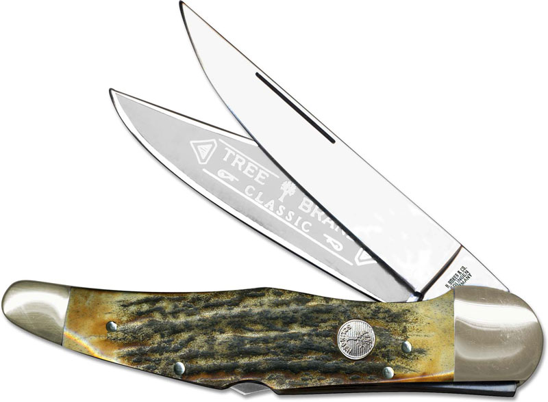 Boker Tree Brand Solingen German Made Nicker Fixed Blade Knife with Deer  Antler Handle & Custom