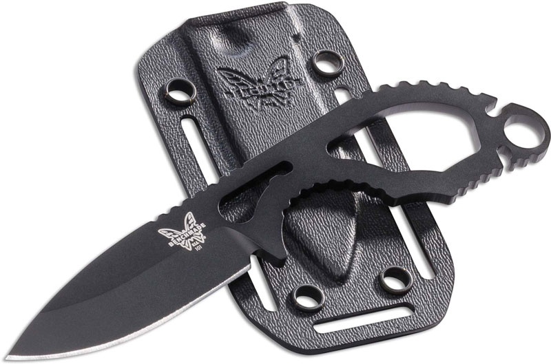 Benchmade 101BK FollowUp Knife Black Drop Point Fixed Blade Backup Knife