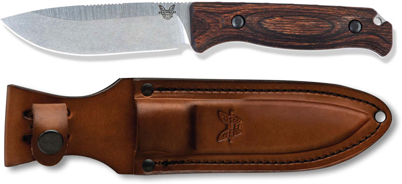 Benchmade Saddle Mountain Skinner Cpm S30v Drop Point Fixed Blade Stabilized Wood Handle Hunting Knife Usa Made