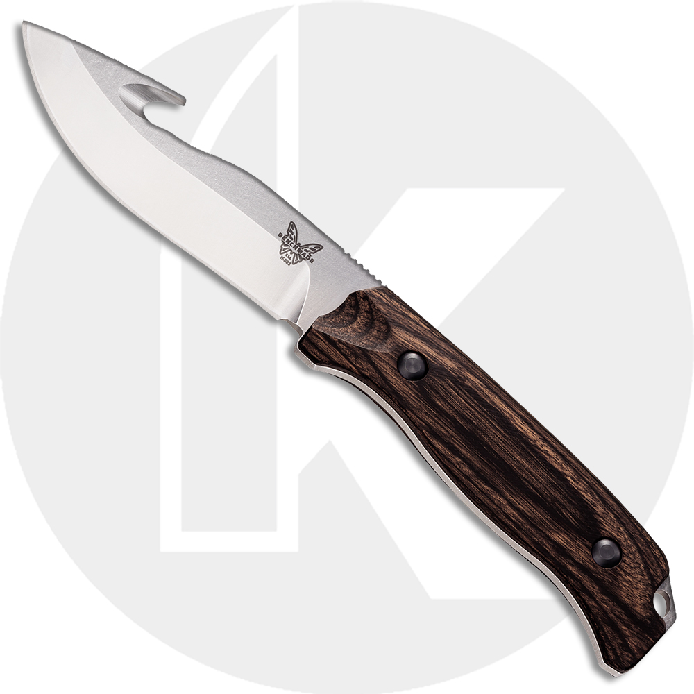 Benchmade 15003-2 Saddle Mountain Gut Hook Skinner, Wood, BM-150032