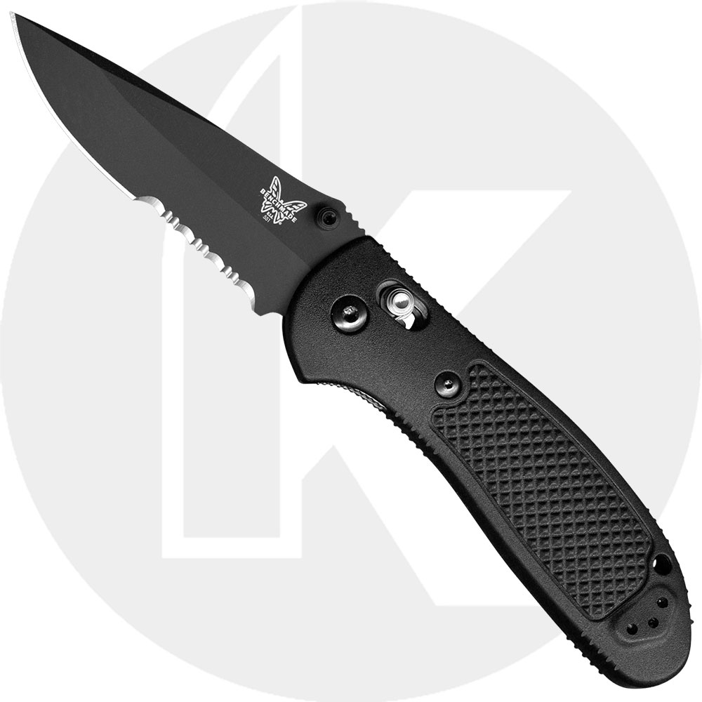 Benchmade 551SBK Griptilian S30V EDC Part Serrated Black Drop Point Black GFN AXIS Lock Folder USA Made