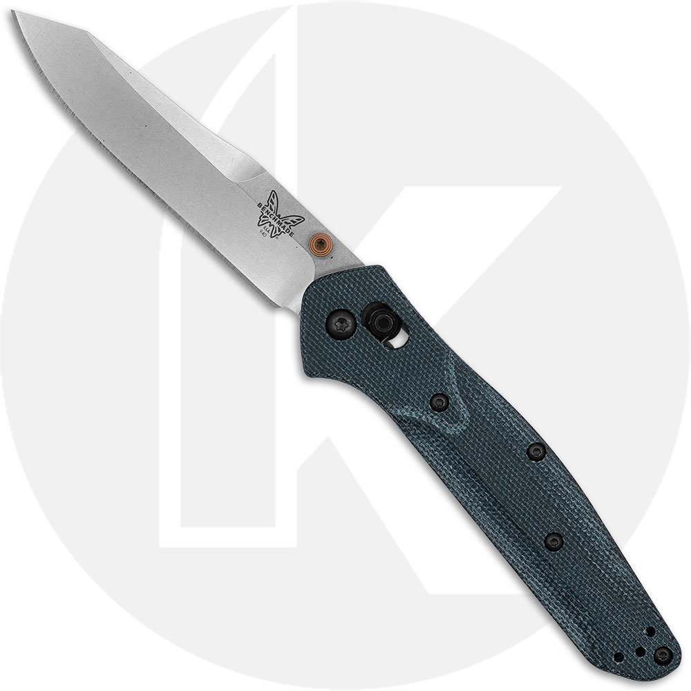 Benchmade Osborne 940-04 Knife - Satin M390 Reverse Tanto - Denim Micarta - USA Made