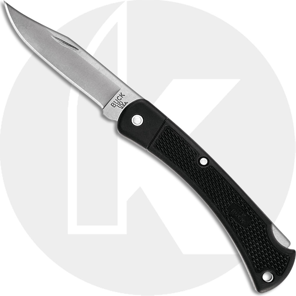 Buck Folding Hunter 0110BRS-B @ SRKT Ebony Wood Handles Satin 420HC Blade