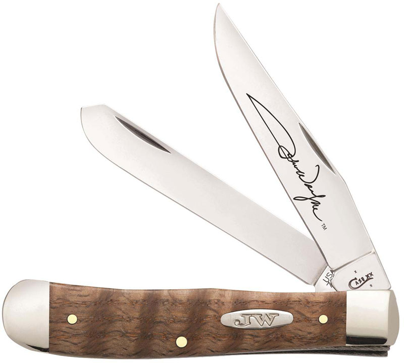 Case John Wayne Trapper Knife 10703 Smooth Curly Oak 7254SS