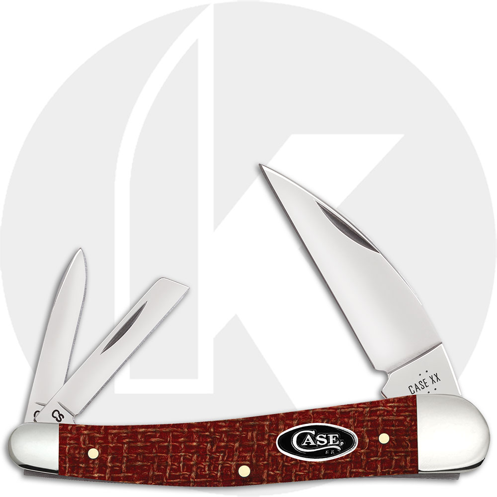 Case Seahorse Whittler 12276 Knife - Dark Red Burlap Micarta - 10355WHCS