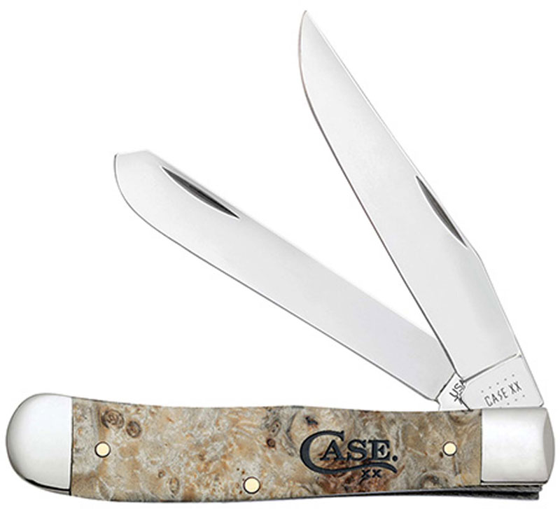 Case Trapper Knife 16560 Natural Box Elder Wood 7254SS
