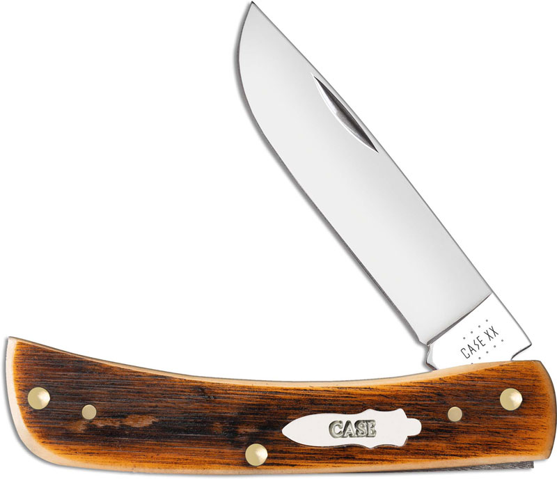 Case Sod Buster Jr Knife 17897 Sawcut Jig Barehead Amber Bone 6137SS