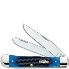 Case Knives Case Trapper Knife, Navy Blue Bone Handle, CA-2800