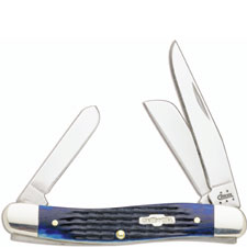 Case Knives Case Medium Stockman Knife, Navy Blue Bone Handle, CA-2801