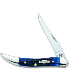 Case Knives Case Small Texas Toothpick Knife, Navy Blue Bone Handle, CA-2804