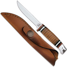 Case Knives Case Hunting Knife, 3 1/8 Finn with Leather Handle, CA-379