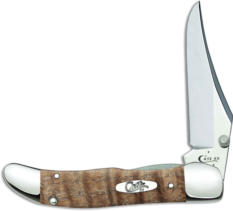 Case Kickstart Mid Folding Hunter 53306 Natural Curly Oak Assisted Open