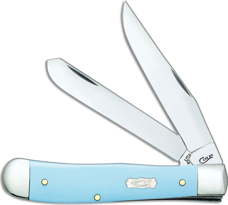Case Trapper Knife 63540 Ice Blue Ichthus 4254SS