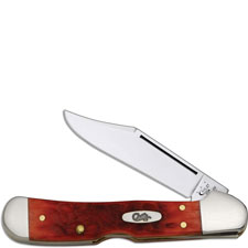 Case Mini Copperlock Knife, Dark Red Bone CV, CA-6996