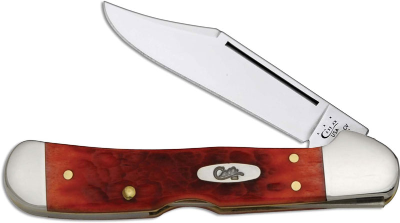 case mini copperlock knife  dark red bone cv  ca