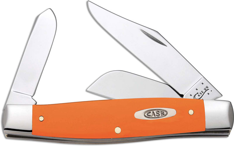 Case Large Stockman Knife, Smooth Orange Synthetic, CA-80503