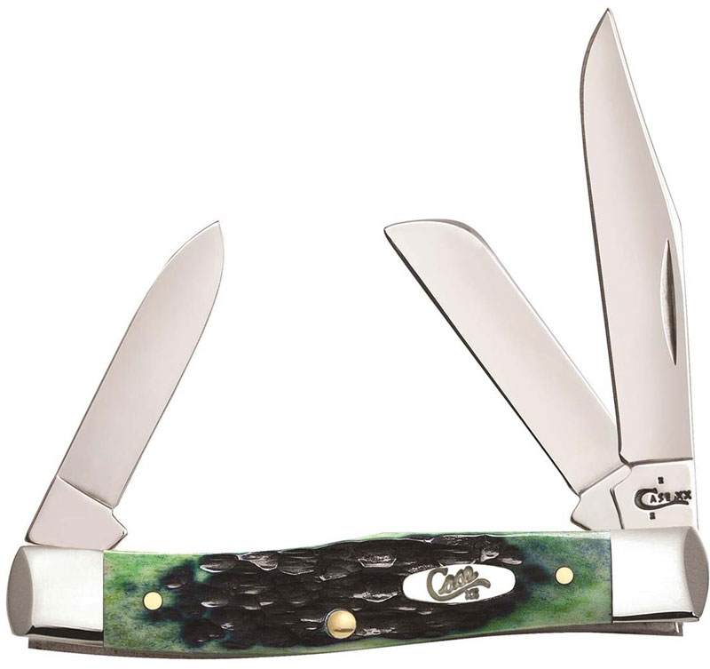 Case Medium Stockman Knife 87082 Hunter Green Bone 63032SS