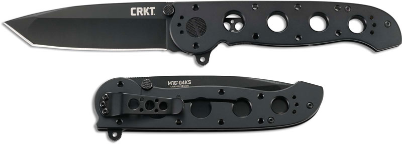 CRKT M16-04KS Knife Kit Carson Black Tanto Flipper Folder Stainless Steel  Frame Lock