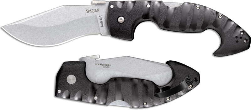 Cold Steel Spartan Folding Knife Curved Blade Dual Pkt Clips #21ST 
