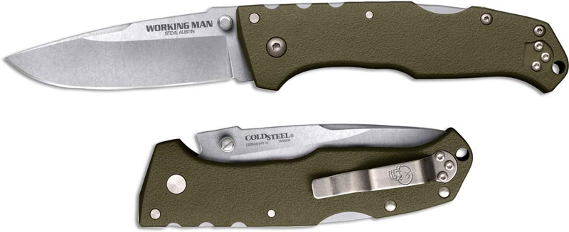 Cold Steel Working Man 54NVG Knife Steve Austin EDC OD Green GFN Locking  Folder