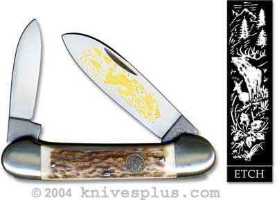 Eye Brand Knives: Eye Brand Canoe Knife, Stag Handle, EB-BBDS