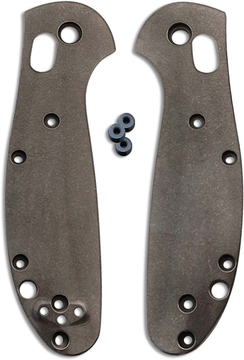 Flytanium Custom Titanium Scale Kit For Benchmade Mini Griptilian Knife Stonewash Finish
