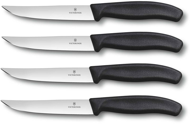 Victorinox Gaucho Steak Knife Set 6.7903.4, Plain Blade with Black