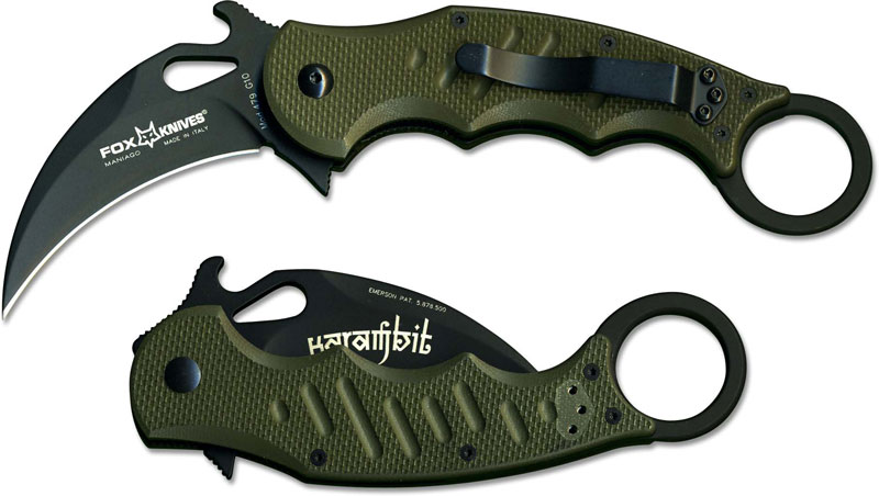 Fox Knives Folding Karambit 479OD Knife OD G10 Emerson Wave Flipper Folder Made Italy
