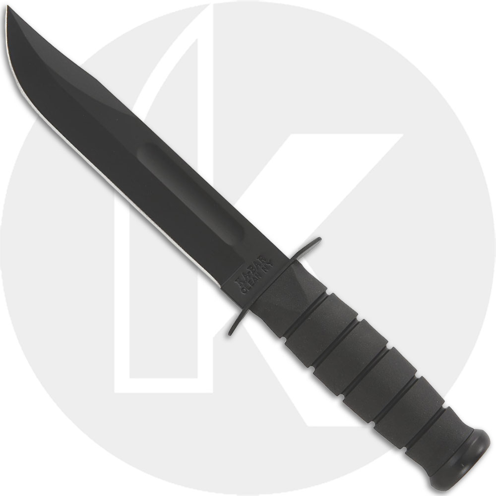 KA-1211, KA-BAR Black USMC Utility, Plain Edge, Leather