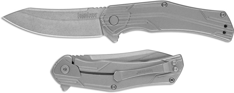 Kershaw 1380 Husker Assisted Flipper Knife 3 Stonewashed Reverse