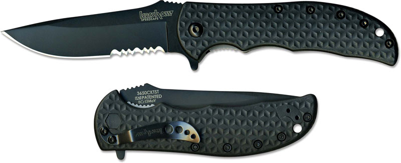 Kershaw Volt II Folding Pocket Knife Black Blade 3650GRYBLK Straight Edge 