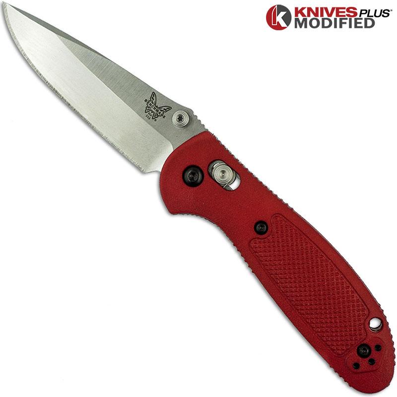 Modified Benchmade Mini Griptilian Knife The Red Dragon Satin
