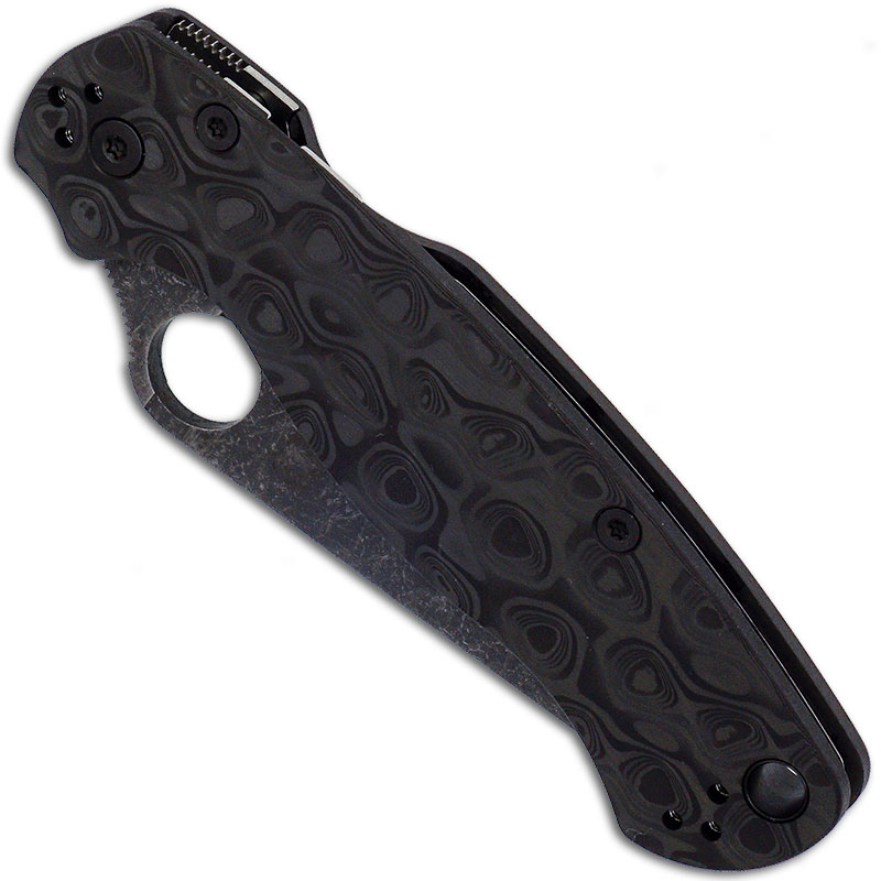 MODIFIED Spyderco Para Military 2 Knife with Acid Stonewash Blade + KP