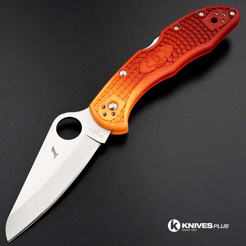 MODIFIED Spyderco Salt 2 RED Fade Rit Dye Handle