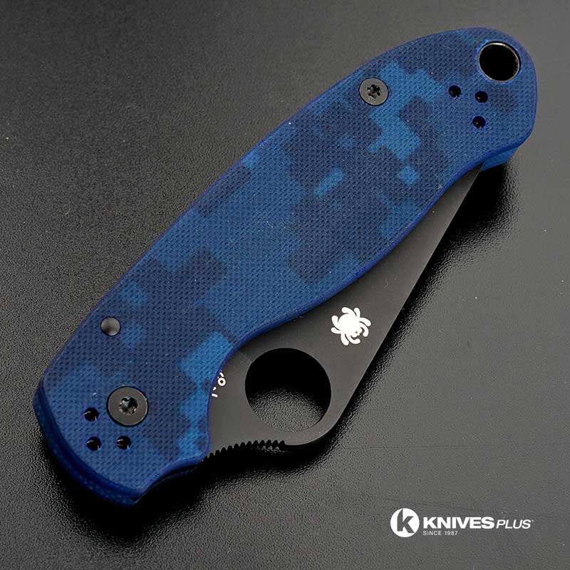 MODIFIED Spyderco Para 3 Knife Urban Digital Camo Rit Dyed Handle