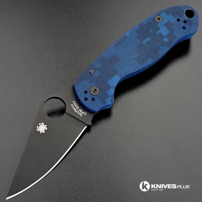 MODIFIED Spyderco Para 3 Knife Urban Digital Camo Rit Dyed Handle