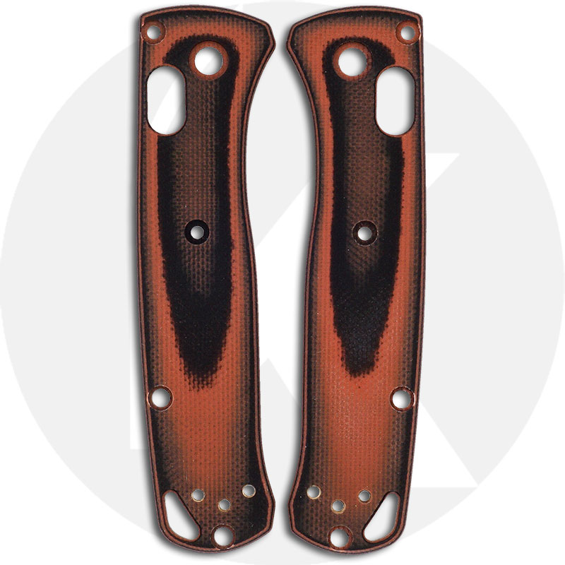 KP Custom G10 Scales for Benchmade Mini Bugout Knife - Black / Orange -  Contoured - Smooth Surface