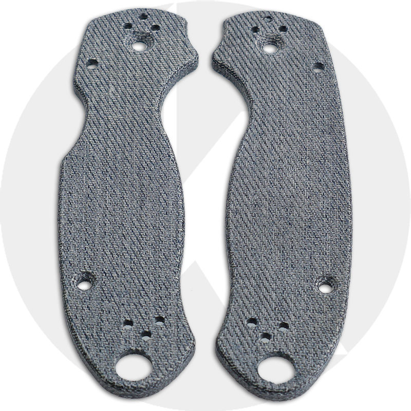 KP Custom Micarta Scales for Spyderco Para 3 Knife Blue Denim