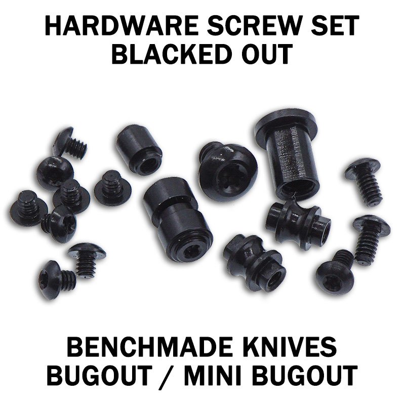 Replacement Screw Set for Benchmade Bugout and Mini Bugout Stainless Steel Blacked Out