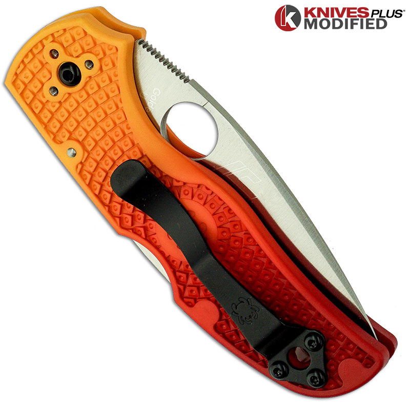 MODIFIED Spyderco Native Salt Knife Red Fade Rit Dye Handle