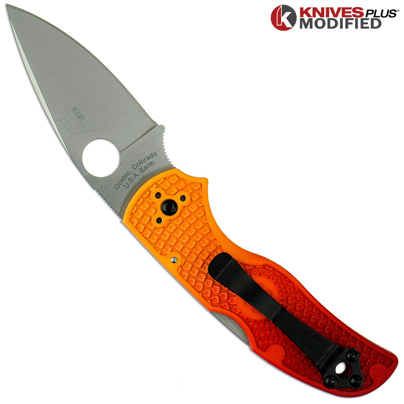 MODIFIED Spyderco Native Salt Knife Red Fade Rit Dye Handle