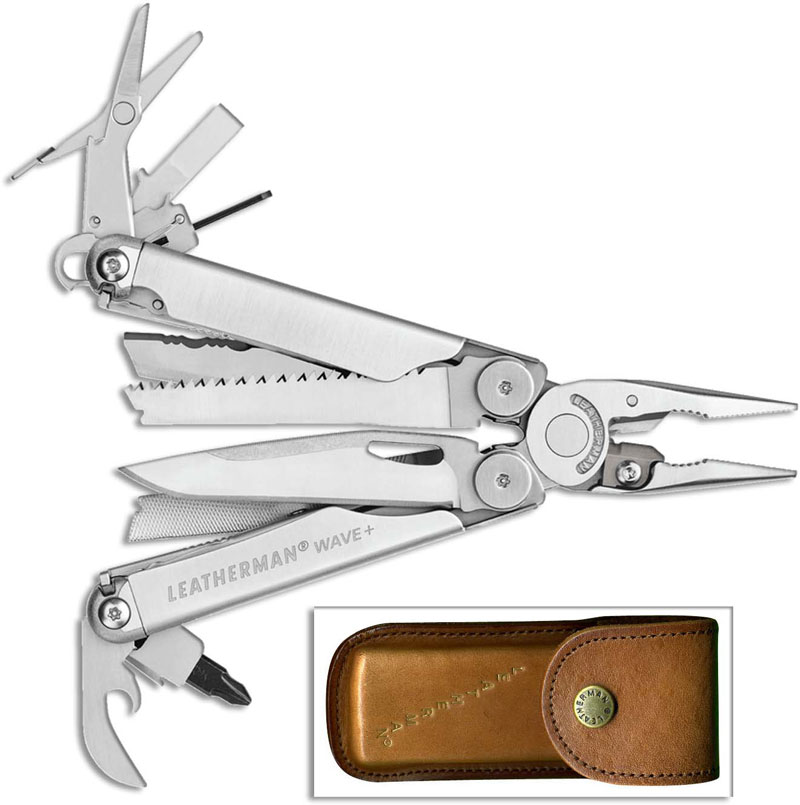 Leatherman Wave Plus Tool 832556 Heritage Edition 18 Function Multi Tool with Vintage Leather Sheath