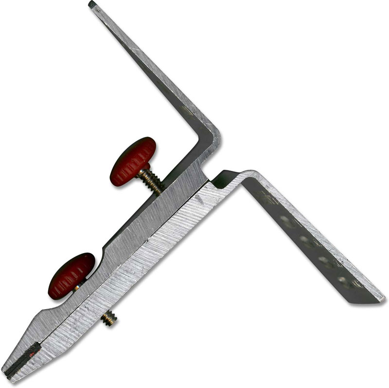 Lansky clamp with rubber jaw for sharpening system