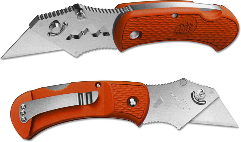 Outdoor Edge BOB-10C Box Opening Assistant Razor Blade Folding Utility Knife  -- Orange - Mike's Archery