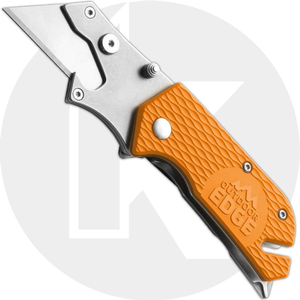 Outdoor Edge UtiliPro - 6 in 1 Folding Utility Knife - Orange Handle UPB-10C